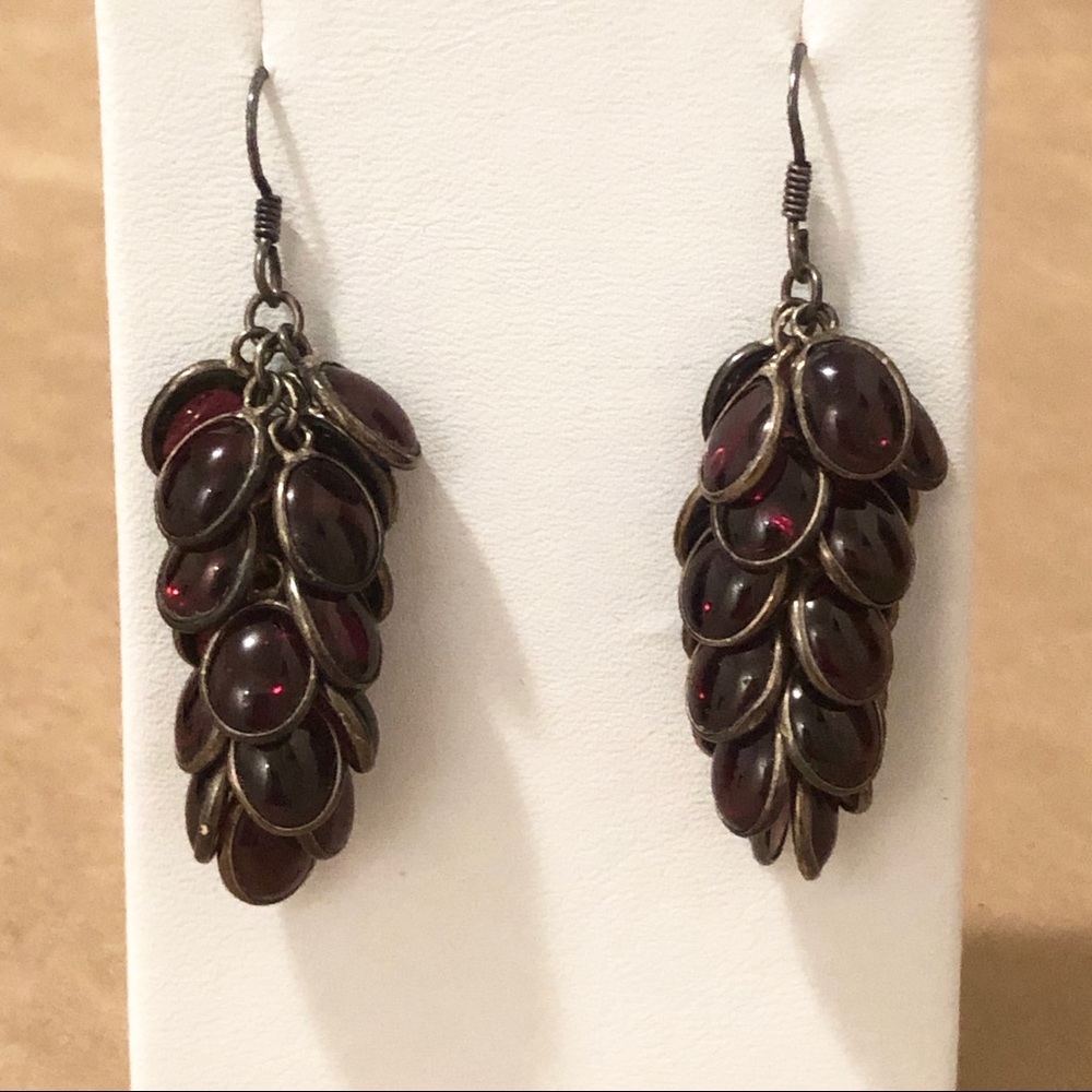 RARE Vintage Indonesian Sterling & Garnet Earrings